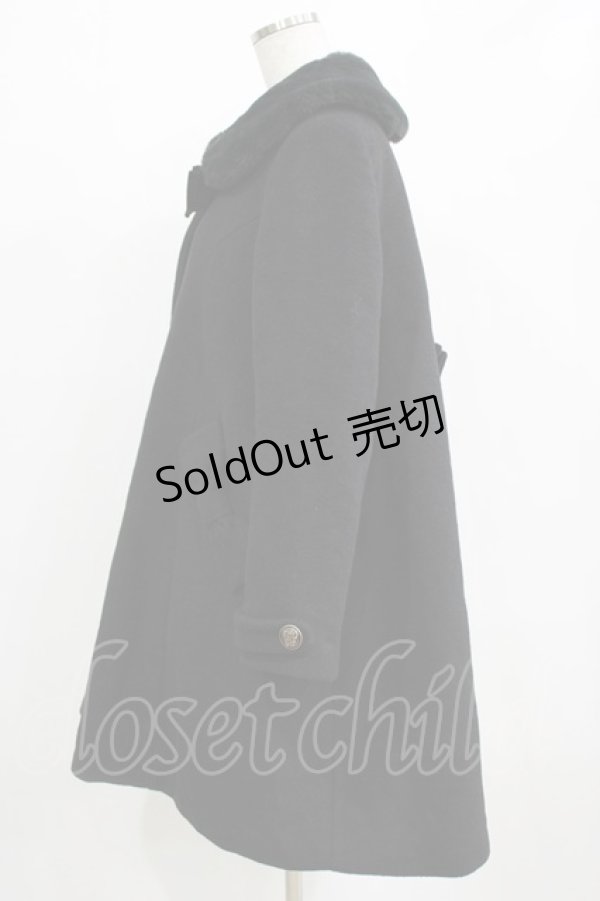 画像2: LIEF / ファーカラーコート Free ブラック H-26-01-23-020-LO-CO-NS-ZH (2)