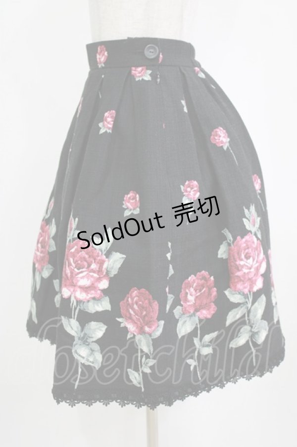 画像2: Innocent World / カーディナルローズスカート Free ブラック H-26-01-23-022-IW-SK-NS-ZH (2)