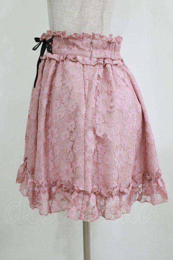 画像2: DearMyLove / レースのフリルレースアップスカート L ピンク H-26-01-23-024-EL-SK-NS-ZH (2)