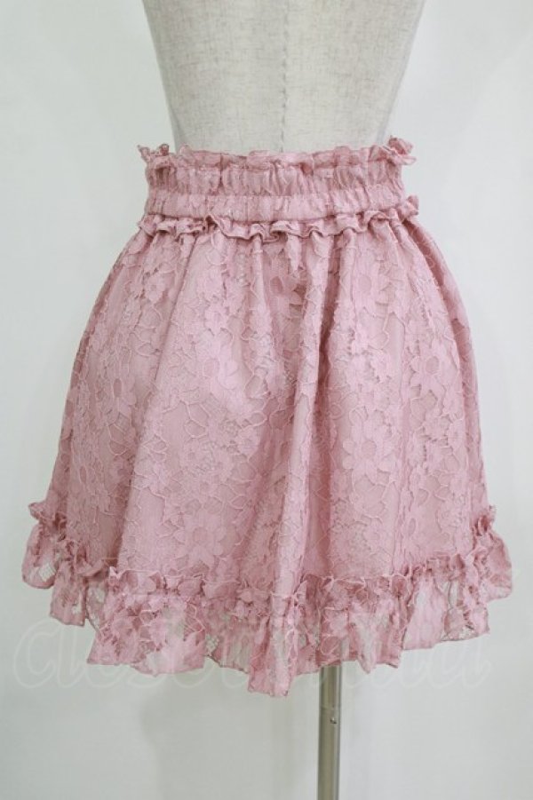 画像3: DearMyLove / レースのフリルレースアップスカート L ピンク H-26-01-23-024-EL-SK-NS-ZH (3)