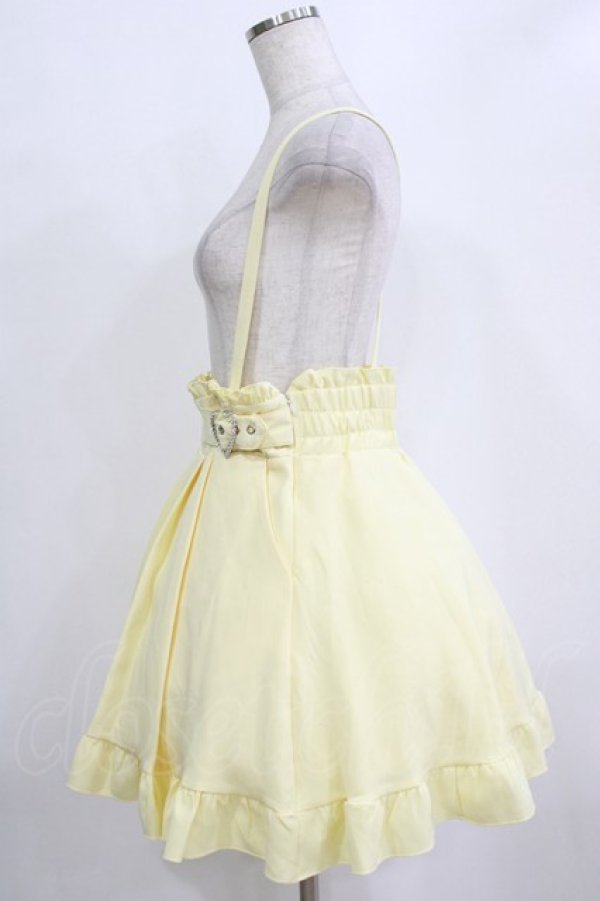 画像2: DearMyLove / 推し色サイドキラキラハートバックルサス付きスカート 3L イエロー H-26-01-23-025-EL-SK-NS-ZH (2)