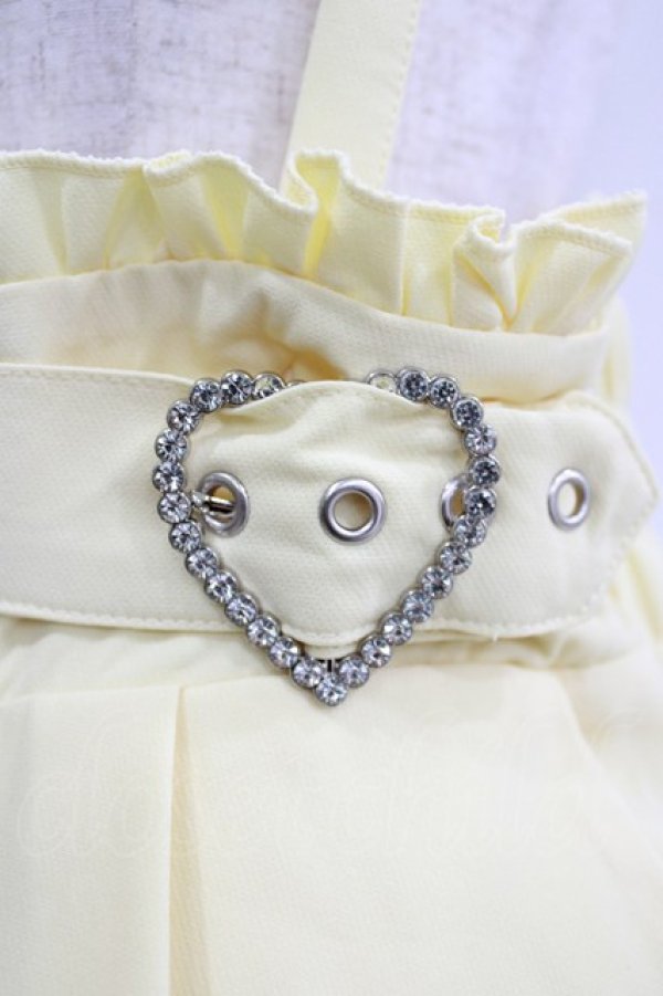 画像4: DearMyLove / 推し色サイドキラキラハートバックルサス付きスカート 3L イエロー H-26-01-23-025-EL-SK-NS-ZH (4)