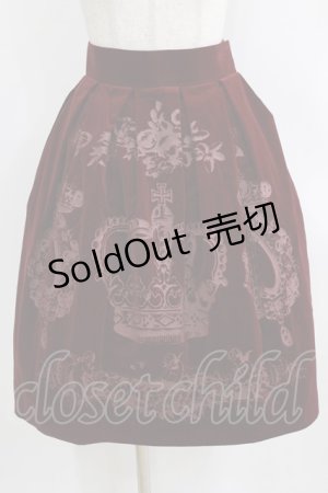 画像: Victorian maiden / 王冠プリントスカート Free ボルドー H-26-01-24-030-CL-SK-NS-ZH