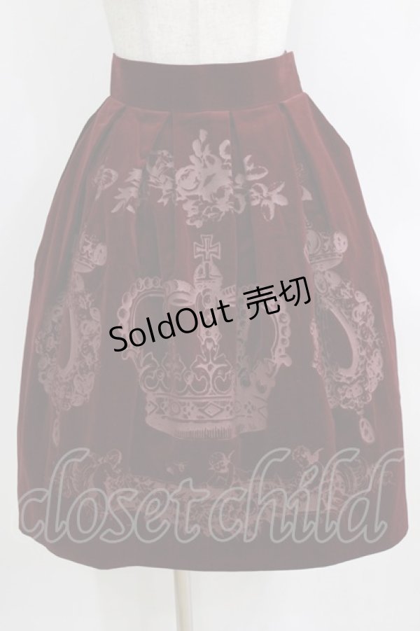 画像1: Victorian maiden / 王冠プリントスカート Free ボルドー H-26-01-24-030-CL-SK-NS-ZH (1)