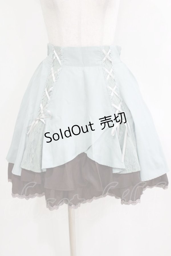 画像1: axes femme / レースアップスリットスカート M グリーン H-26-01-24-032-AX-SK-NS-ZH (1)