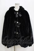 画像1: Ank Rouge / リボンうさみみファーコート M ブラック H-26-01-24-038-CA-CO-NS-ZH (1)