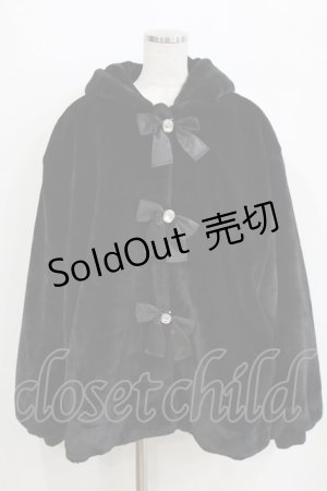 画像: Ank Rouge / リボンうさみみファーコート M ブラック H-26-01-24-038-CA-CO-NS-ZH