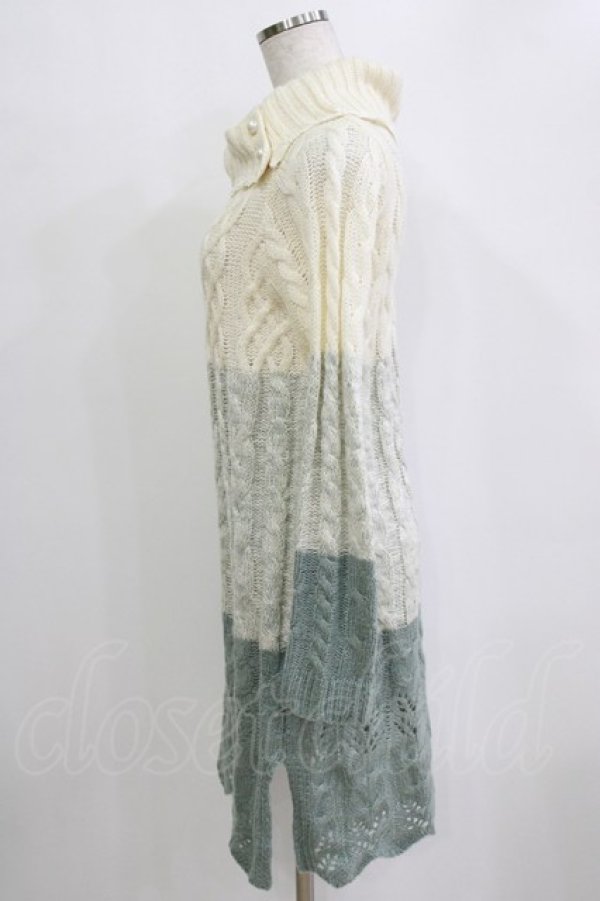 画像2: axes femme / グラデーションニットワンピース M グリーン H-26-01-24-045-AX-OP-NS-ZH (2)