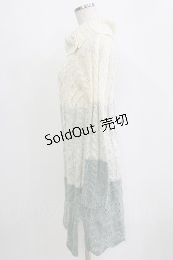 画像2: axes femme / グラデーションニットワンピース M グリーン H-26-01-24-045-AX-OP-NS-ZH (2)