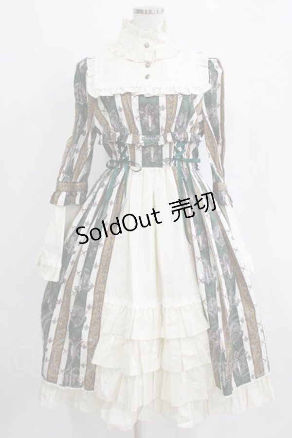 画像1: ALICE and the PIRATES / St.Lily Wolf〜狼騎士と百合の誓い〜柄ワンピース Free グリーン H-26-01-24-005-PA-OP-NS-ZH (1)