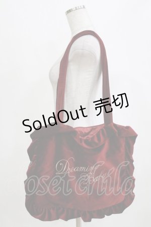画像: Ank Rouge / ベロアフリルトートバッグ  ワイン H-26-01-24-049-CA-BG-NS-ZH