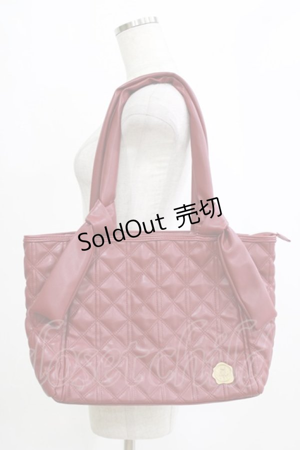 画像1: m petit by misako / キルティングトートバッグ  ワイン H-26-01-24-054-LO-BG-NS-ZH (1)