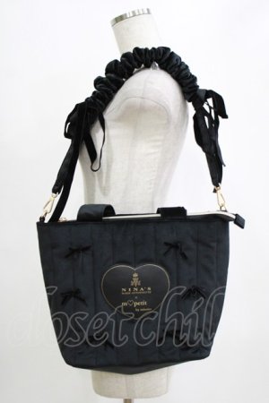 画像: m petit by misako / ベロアリボンバッグ  ブラック H-26-01-24-055-LO-BG-NS-ZH