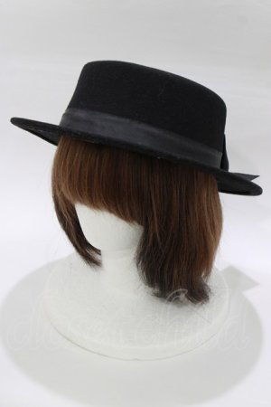 画像: m petit by misako / TT*AMリボンカンカン帽  ブラック/クロミ H-26-01-24-078-LO-AC-NS-ZH