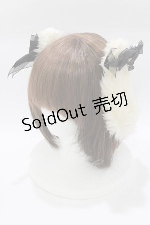 画像: ALICE and the PIRATES / うさ耳ピンクリップ  生成り/ブラック H-26-01-24-080-PA-AC-NS-ZH