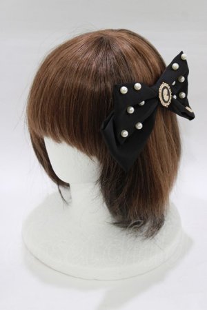 画像: m petit by misako / AM NIPLバレッタ  ブラック H-26-01-24-085-LO-AC-NS-ZH