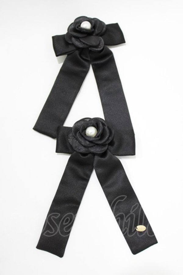 画像2: m petit by misako / NINA'S/パールモチーフヘアクリップ2点セット  ブラック H-26-01-24-086-LO-AC-NS-ZH (2)