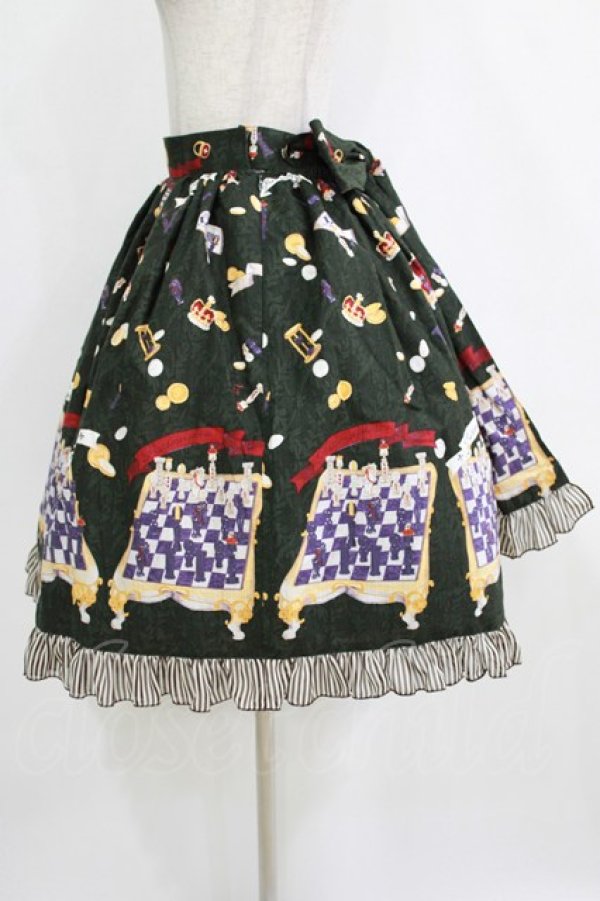 画像2: metamorphose / Nostalgic chessboardスカート Free グリーン H-26-01-24-009-ME-SK-NS-ZH (2)