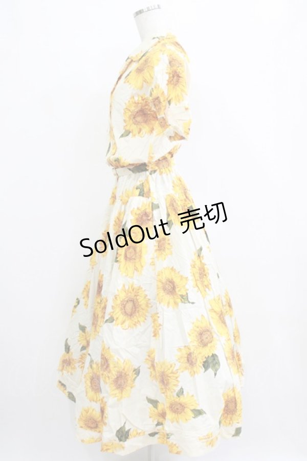 画像2: INGEBORG / ひまわりプリントワンピース Free アイボリー H-26-01-24-011-LO-OP-NS-ZH (2)