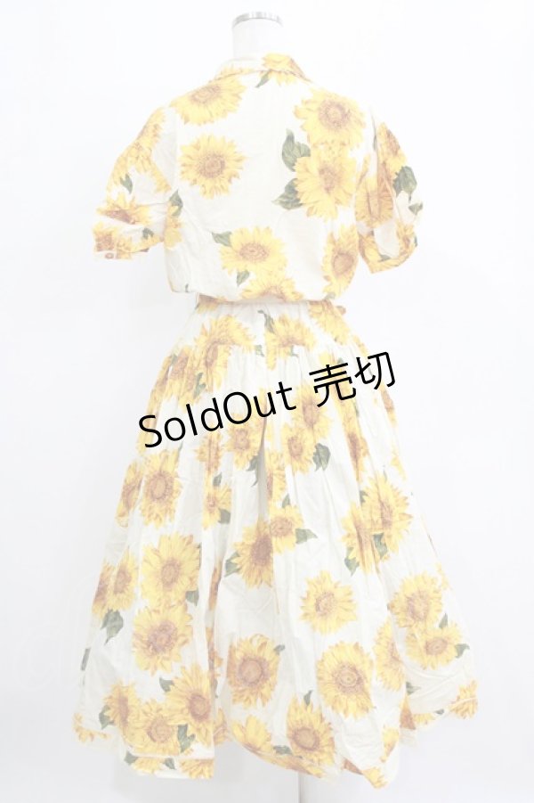 画像3: INGEBORG / ひまわりプリントワンピース Free アイボリー H-26-01-24-011-LO-OP-NS-ZH (3)