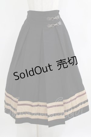 画像: axes femme POETIQUE / ビット付きバイカラースカート M ブラック H-26-01-24-016-AX-PA-NS-ZH