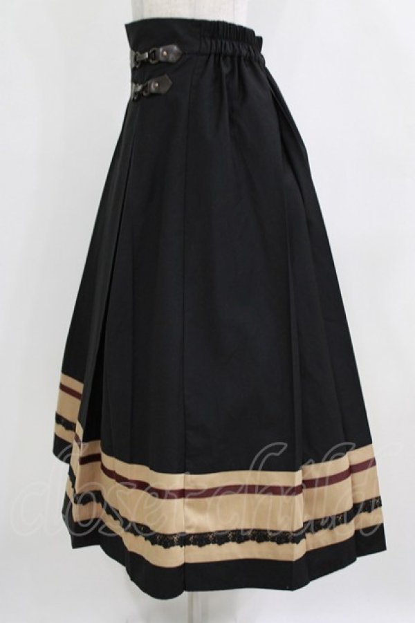 画像2: axes femme POETIQUE / ビット付きバイカラースカート M ブラック H-26-01-24-016-AX-PA-NS-ZH (2)