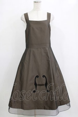 画像: Jane Marple / Violin embroideryストラップドレス  ブロンズ H-26-01-25-001-JM-OP-KB-ZH