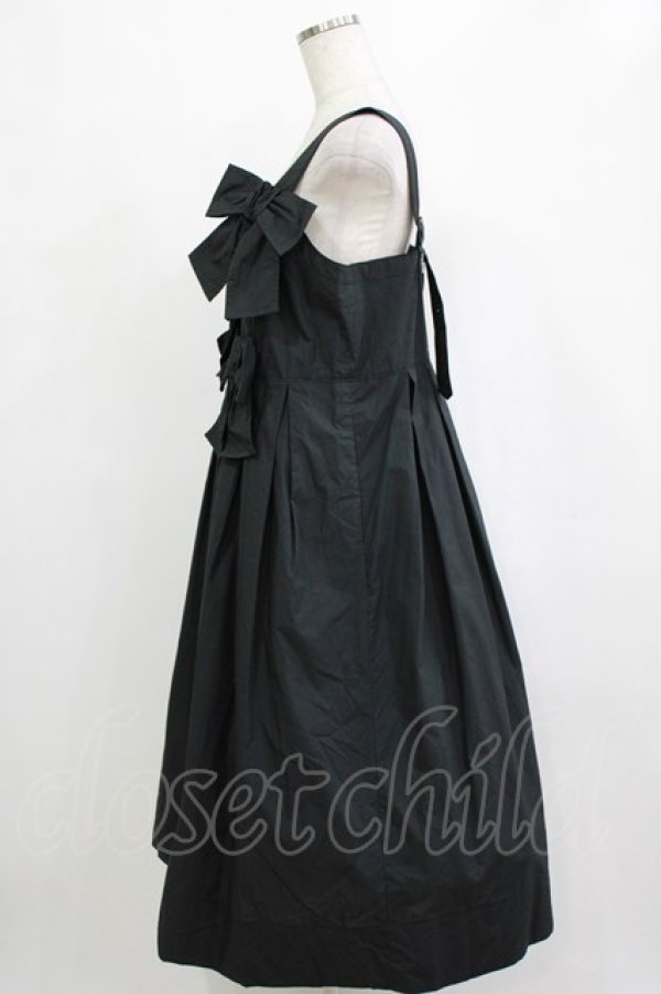 画像2: Jane Marple / Front ribbon strap dress  ブラック H-26-01-25-003-JM-OP-KB-ZH (2)