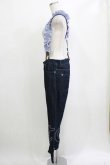 画像2: Jane Marple / Cotton Linen Denim Frill Suspenders Pants  ブルー H-26-01-25-026-JM-PA-KB-ZH (2)