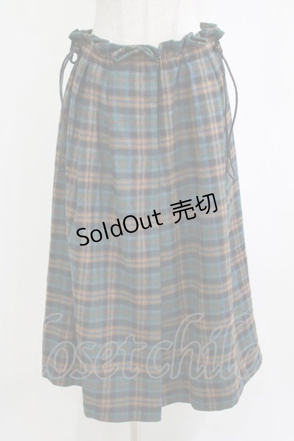 画像1: Jane Marple Dans Le Salon / Tartan checkギャザースカート  グリーン H-26-01-25-027-JM-SK-KB-ZH (1)