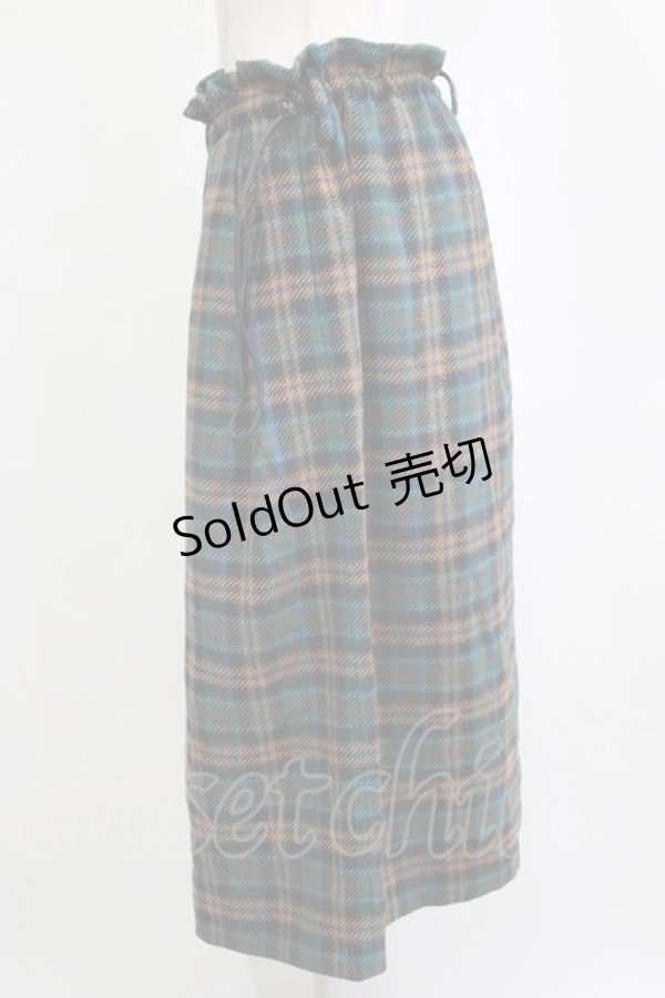 画像2: Jane Marple Dans Le Salon / Tartan checkギャザースカート  グリーン H-26-01-25-027-JM-SK-KB-ZH (2)