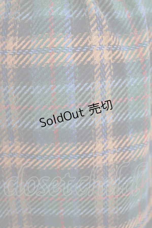 画像4: Jane Marple Dans Le Salon / Tartan checkギャザースカート  グリーン H-26-01-25-027-JM-SK-KB-ZH (4)