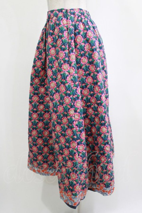 画像2: Jane Marple / Revival vintage quilt skirt M ネイビー H-26-01-25-028-JM-SK-KB-ZH (2)
