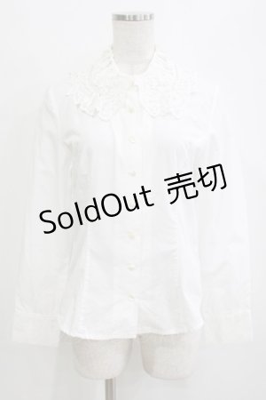 画像: Jane Marple / レースカラーコットンブラウス  オフホワイト H-26-01-25-030-JM-BL-KB-ZH