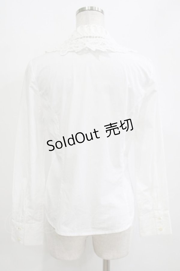 画像3: Jane Marple / レースカラーコットンブラウス  オフホワイト H-26-01-25-030-JM-BL-KB-ZH (3)