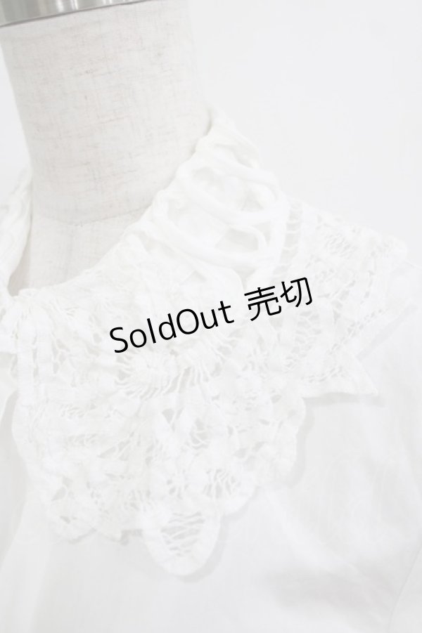 画像4: Jane Marple / レースカラーコットンブラウス  オフホワイト H-26-01-25-030-JM-BL-KB-ZH (4)
