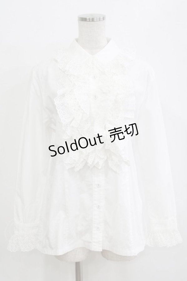 画像1: Jane Marple / フラワーレースコットンブラウス  オフホワイト H-26-01-25-031-JM-BL-KB-ZH (1)