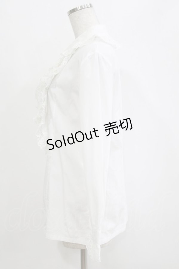 画像2: Jane Marple / フラワーレースコットンブラウス  オフホワイト H-26-01-25-031-JM-BL-KB-ZH (2)