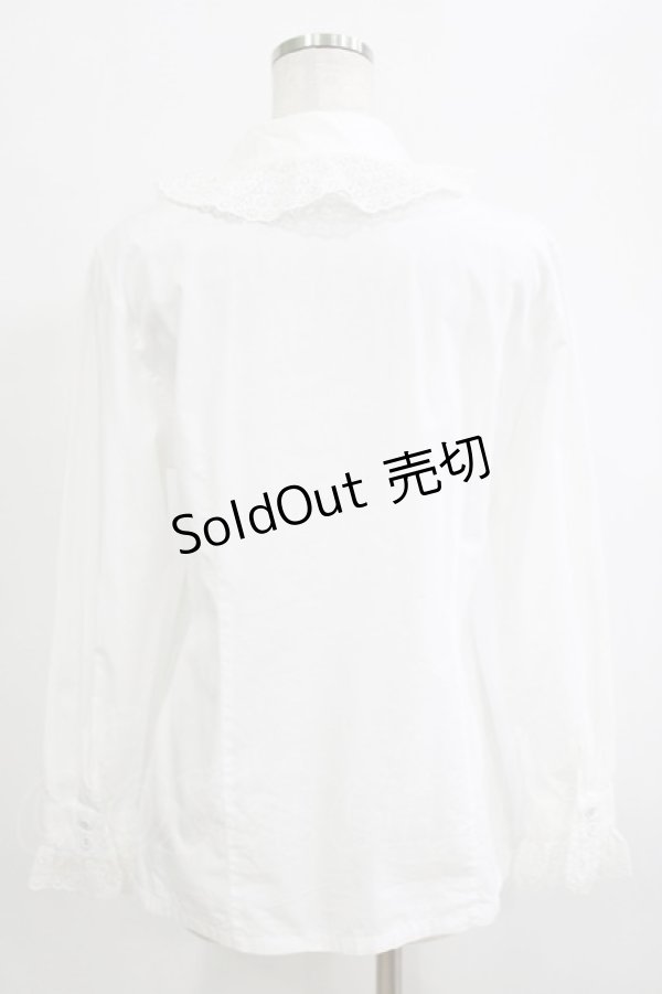 画像3: Jane Marple / フラワーレースコットンブラウス  オフホワイト H-26-01-25-031-JM-BL-KB-ZH (3)