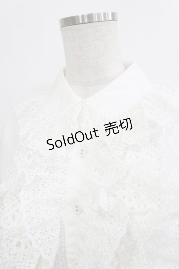 画像4: Jane Marple / フラワーレースコットンブラウス  オフホワイト H-26-01-25-031-JM-BL-KB-ZH (4)