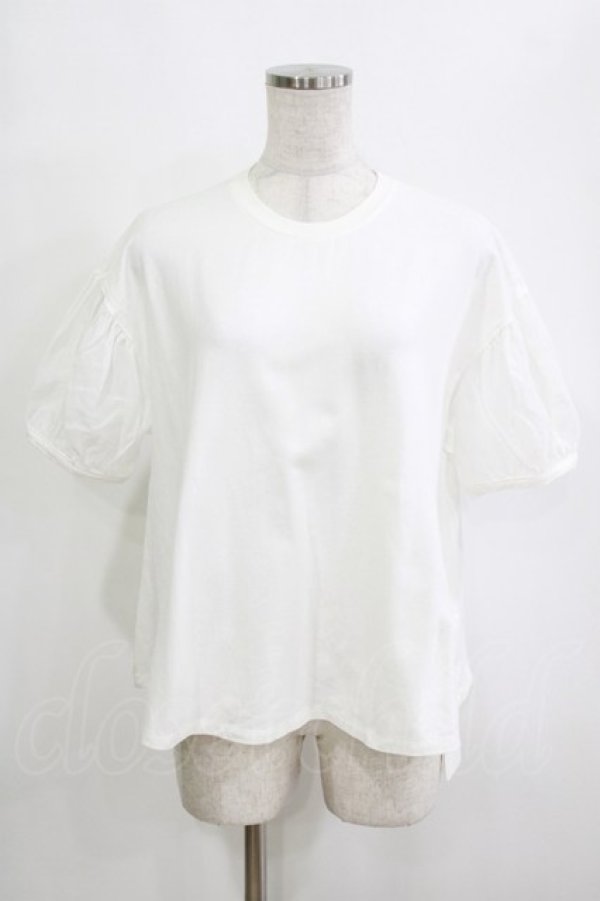 画像1: Jane Marple / Sheer Puffy Sleeve Pullover  off white×off white H-26-01-25-033-JM-TO-KB-ZH (1)