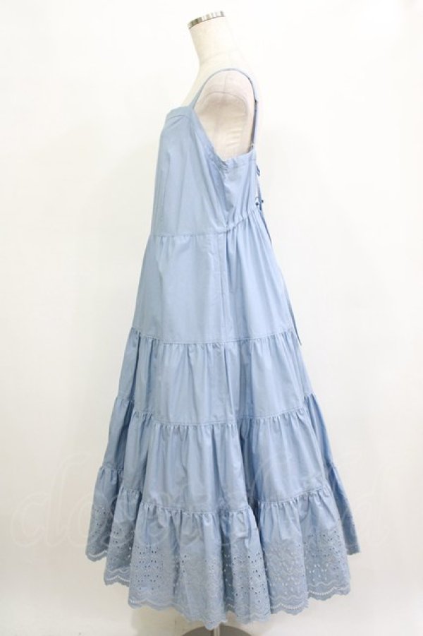 画像2: Jane Marple Dans Le Salon / Typewriter lace tiered dress  ブルー H-26-01-25-004-JM-OP-KB-ZH (2)
