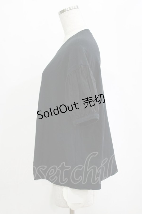 画像2: Jane Marple / Sheer Puffy Sleeve Pullover  black×black H-26-01-25-034-JM-TO-KB-ZH (2)