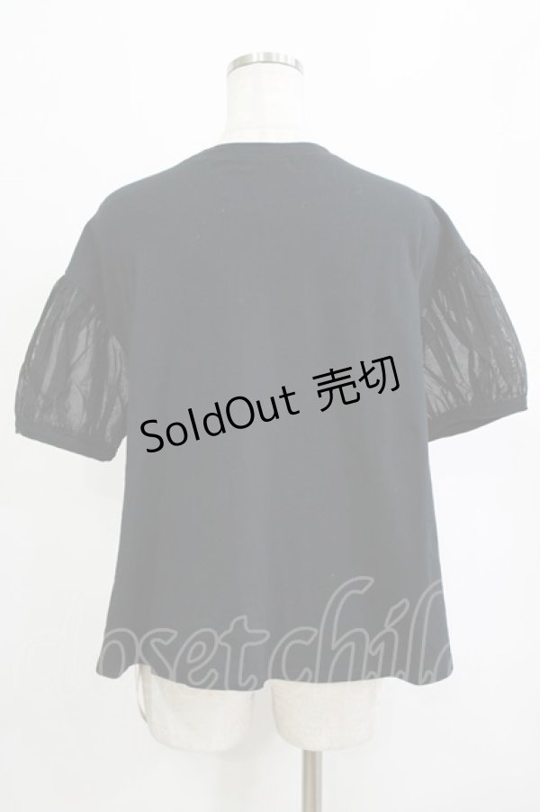 画像3: Jane Marple / Sheer Puffy Sleeve Pullover  black×black H-26-01-25-034-JM-TO-KB-ZH (3)