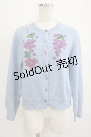 画像: Jane Marple Dans Le Salon / Angora Yarn grape embroideryカーディガン M サックス H-26-01-25-036-JM-TO-KB-ZH