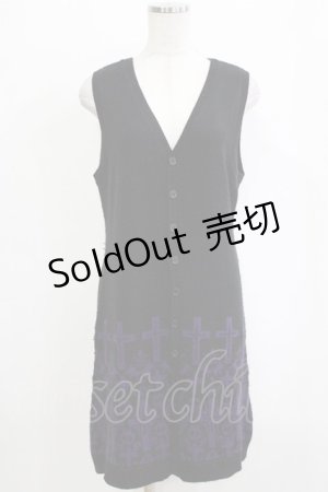 画像: PUTUMAYO / ノースリーブニットカーデ  黒 H-26-01-25-037-PT-TO-KB-ZH