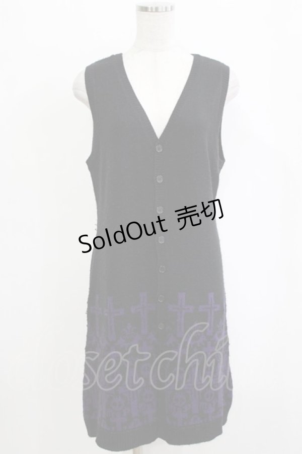 画像1: PUTUMAYO / ノースリーブニットカーデ  黒 H-26-01-25-037-PT-TO-KB-ZH (1)