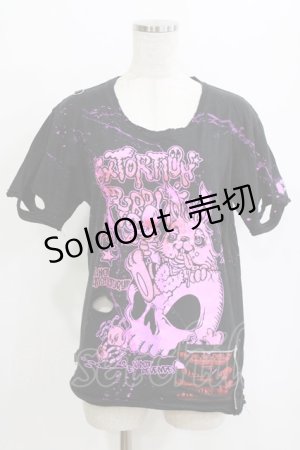 画像: SEX POT ReVeNGe / ダメージカスタムTシャツ M ブラック H-26-01-25-038-SP-TO-KB-ZH