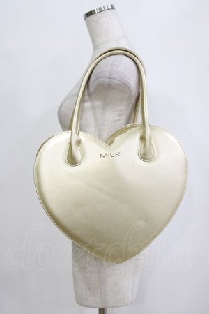 画像: MILK / シャイニーハートBAG  ゴールドメタリック H-26-01-25-040-ML-BG-KB-ZH