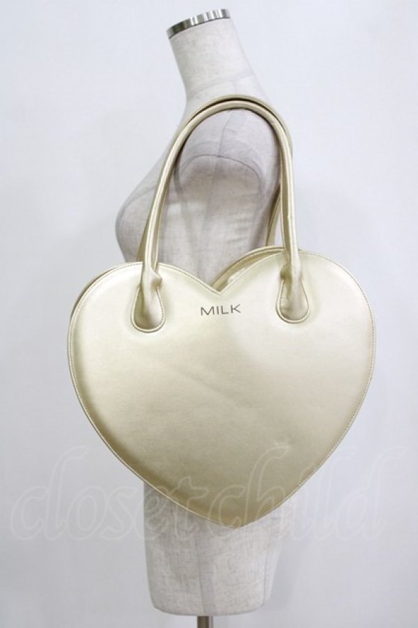 画像1: MILK / シャイニーハートBAG  ゴールドメタリック H-26-01-25-040-ML-BG-KB-ZH (1)